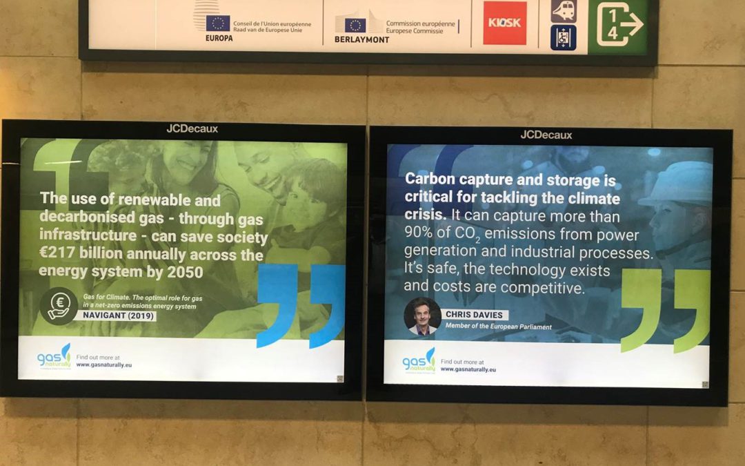GasNaturally Brussels metro campaign: Renewable and Decarbonised Gas & Carbon Capture and Storage